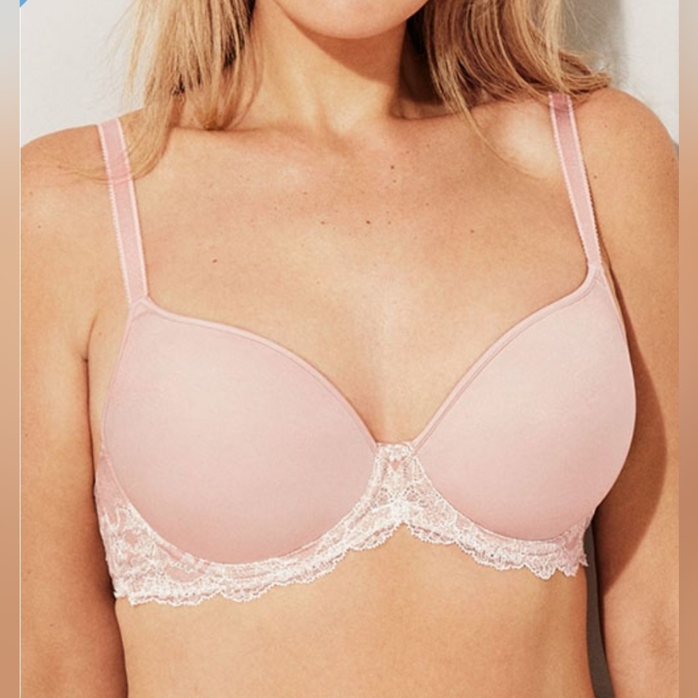 WACOAL 853256 "Lace Affair" Women's Contour T Shirt Underwire Bra Blush 34D